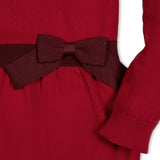 Organic Skater Sweater Dress with Bow