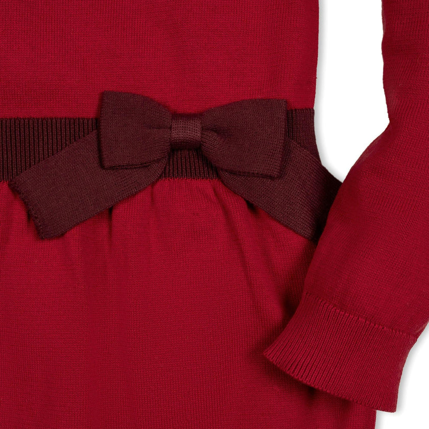 Organic Skater Sweater Dress with Bow