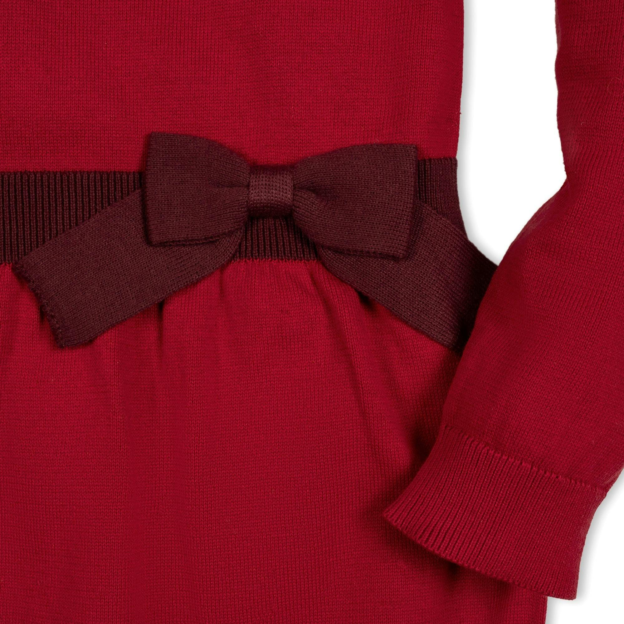 Organic Skater Sweater Dress with Bow