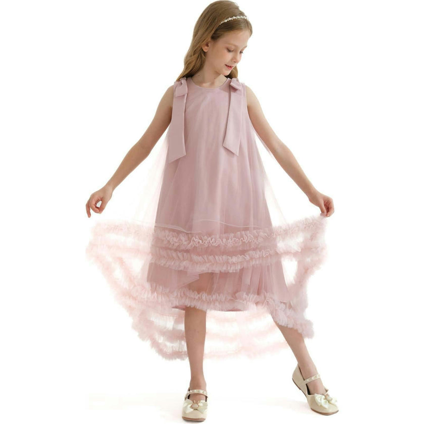 Violeta Sleeveless Ruffle Overlay Dress