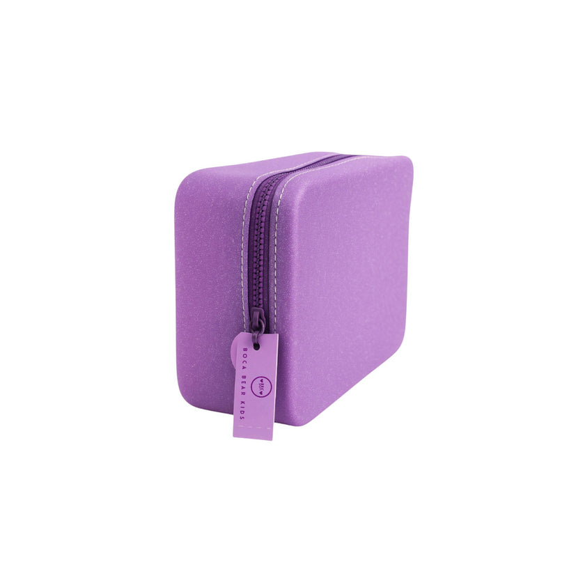 Glitter Gel Zipper Pouch Purple