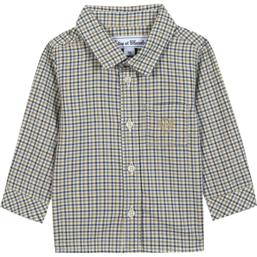 TARTINE ET CHOCOLAT COTTON BABY PLAID SHIRT - ECORCE