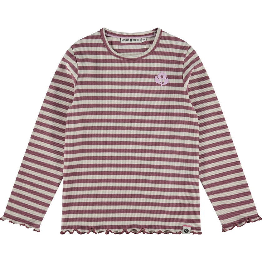 Flower Striped Long Sleeve T-Shirt