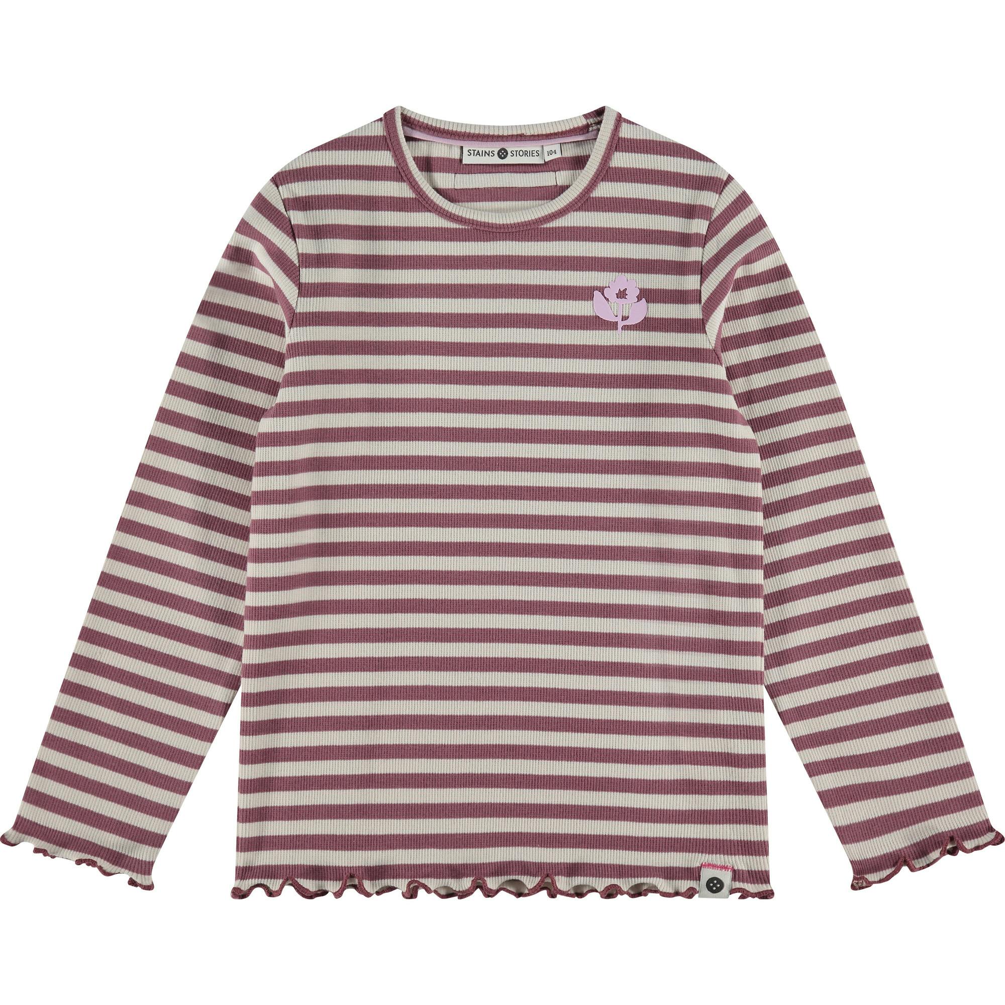 Flower Striped Long Sleeve T-Shirt