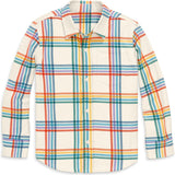 Kids long sleeve rainbow flannel button down