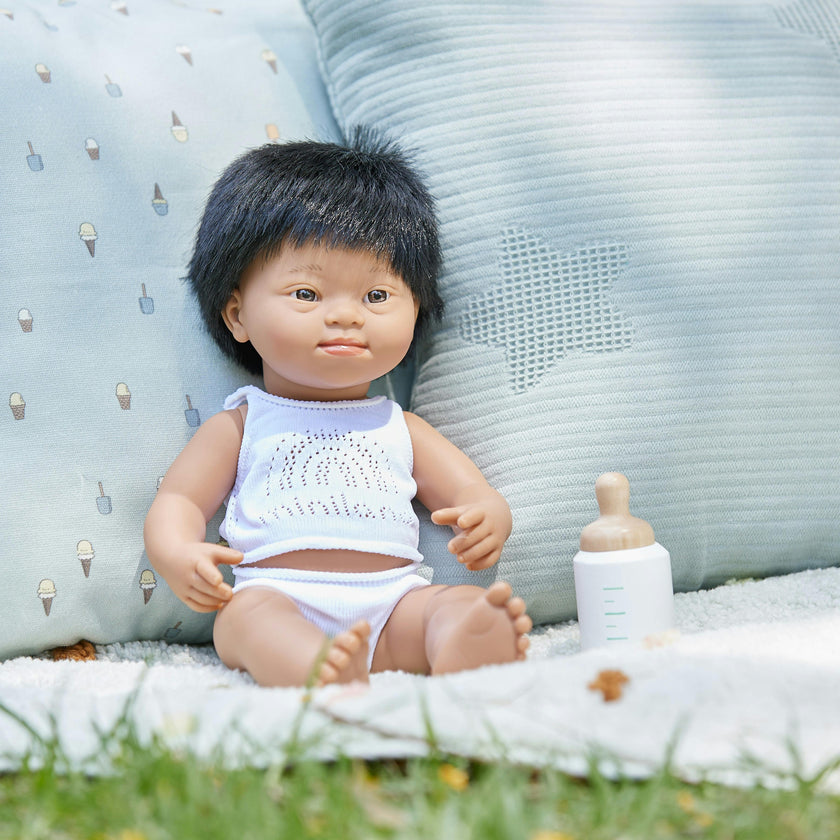 Hispanic Baby Boy Doll with Down Syndrome - 15''