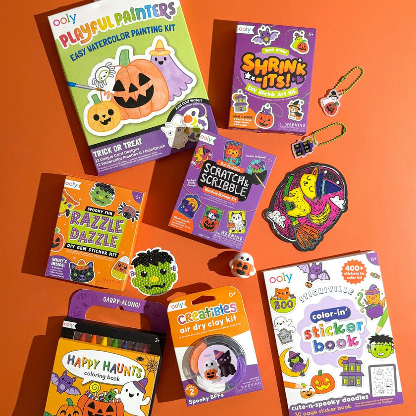 Scratch & Scribble Mini Window Banner Kit - Boo Buddies - 6 Cards