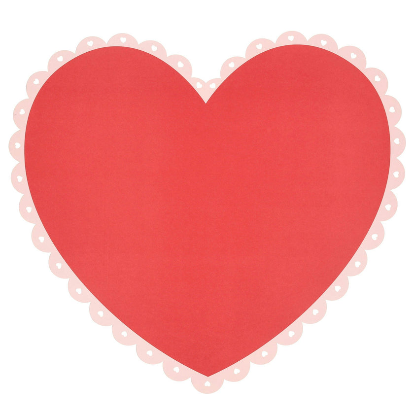 Scalloped Heart Paper Placemats