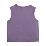 Purple Rosette Top and Lace-Trim Shorts Set