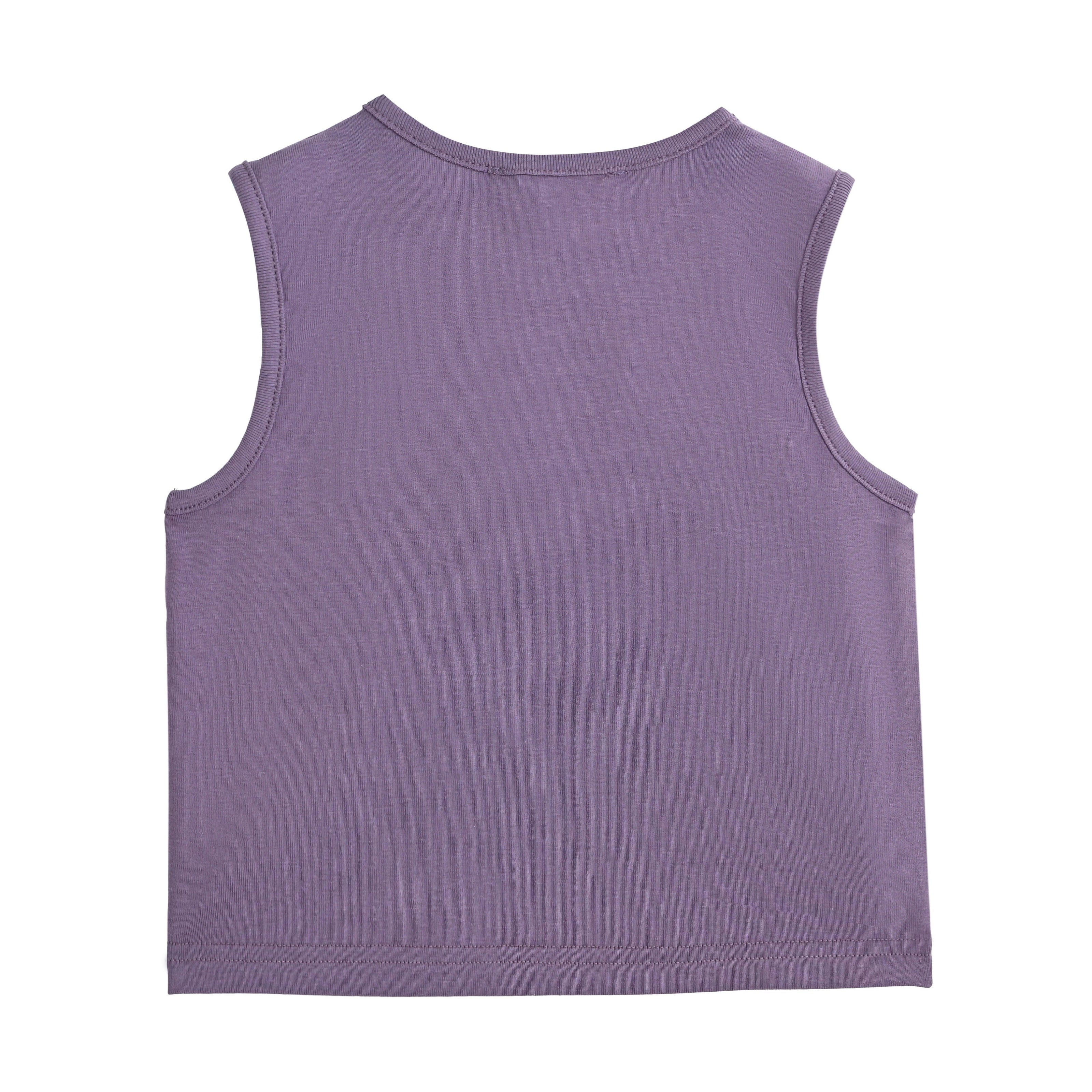 Purple Rosette Top and Lace-Trim Shorts Set