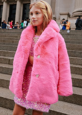 Hot Pink Faux Fur Coat