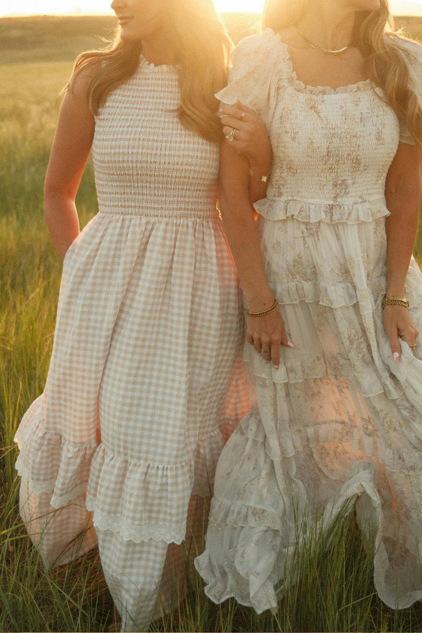 cream gingham dress Presley Sleeveless in 5X Size:Custom (Plus Size) sky blue bridal shower dress Vadra Backless Fringe Mini Classic Gingham Pattern