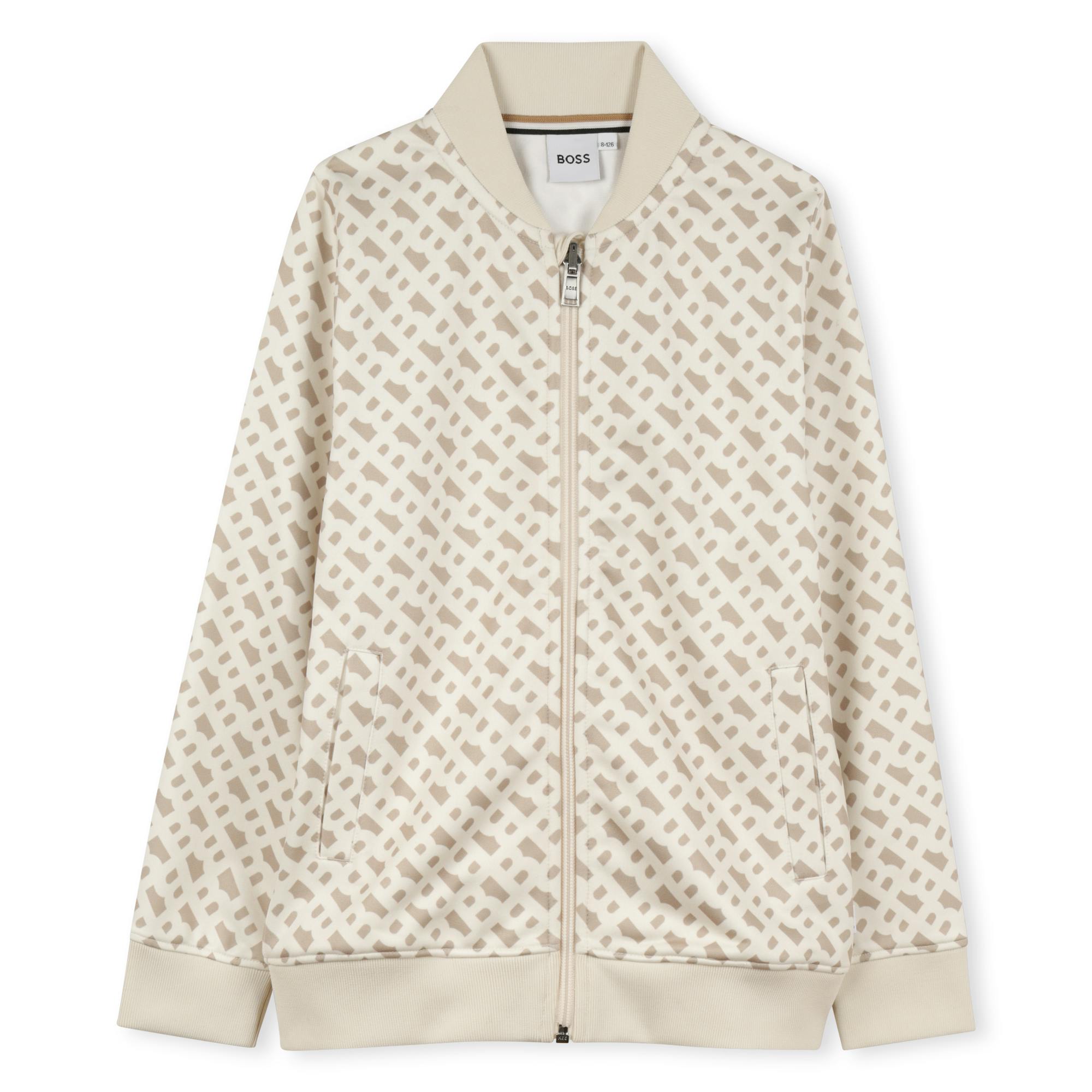 Sand Logo Pattern Bomber Jacket