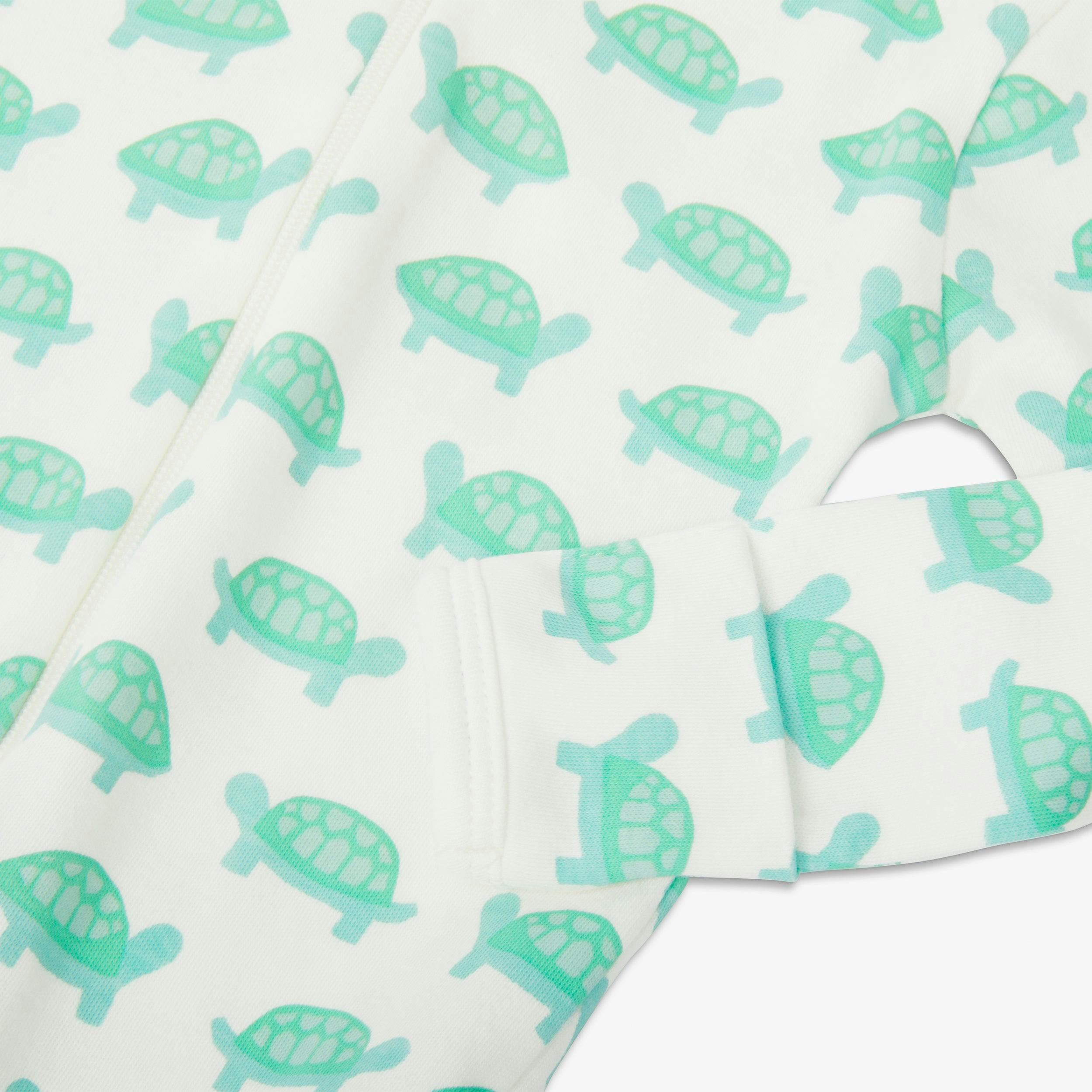 Baby organic animal friends zip footie