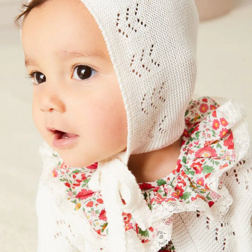 Openwork Cotton Cardigan in Cream (6mths-10yrs)