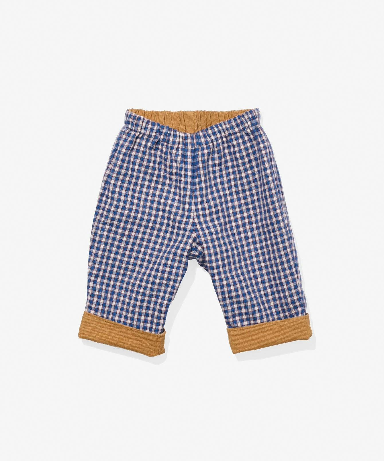 Reversible Pant, Marine Tiny Check