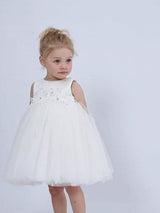 White Zinara Ribbon Bloom Gown
