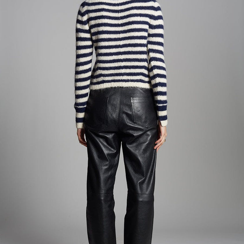 AVA STRIPE SWEATER | IVORY + NAVY