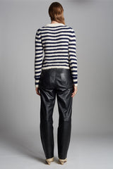 AVA STRIPE SWEATER | IVORY + NAVY