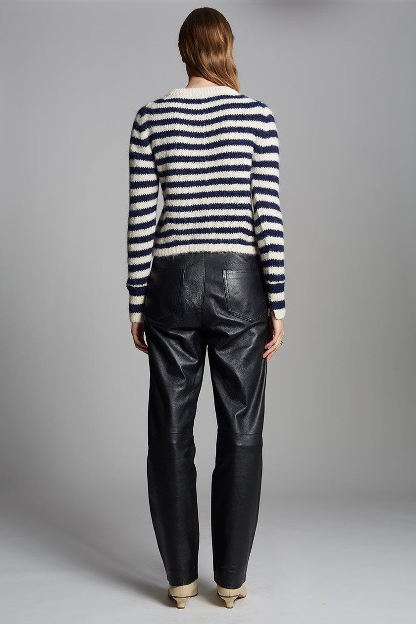 AVA STRIPE SWEATER | IVORY + NAVY
