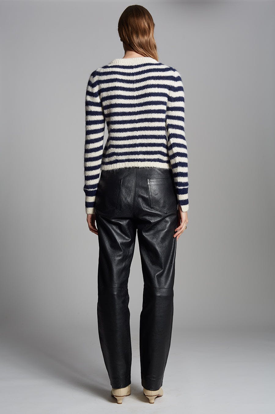 AVA STRIPE SWEATER | IVORY + NAVY