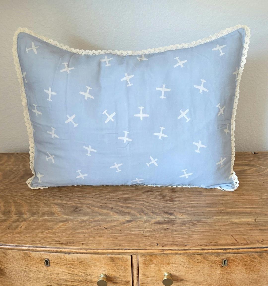 Big Kid Throw Blanket + Sham SET- Vintage Airplanes