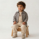 Organic Twill Button Jacket - Midnight Check