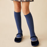 Golden Trim Mary Jane | Navy Velvet