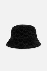 Faux Fur Bucket Hat Black