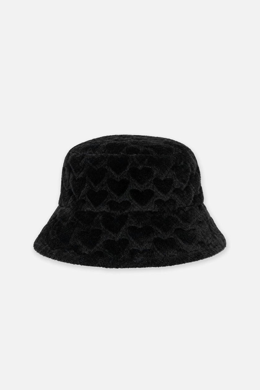 Faux Fur Bucket Hat Black
