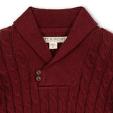 Organic Shawl Collar Cable Sweater