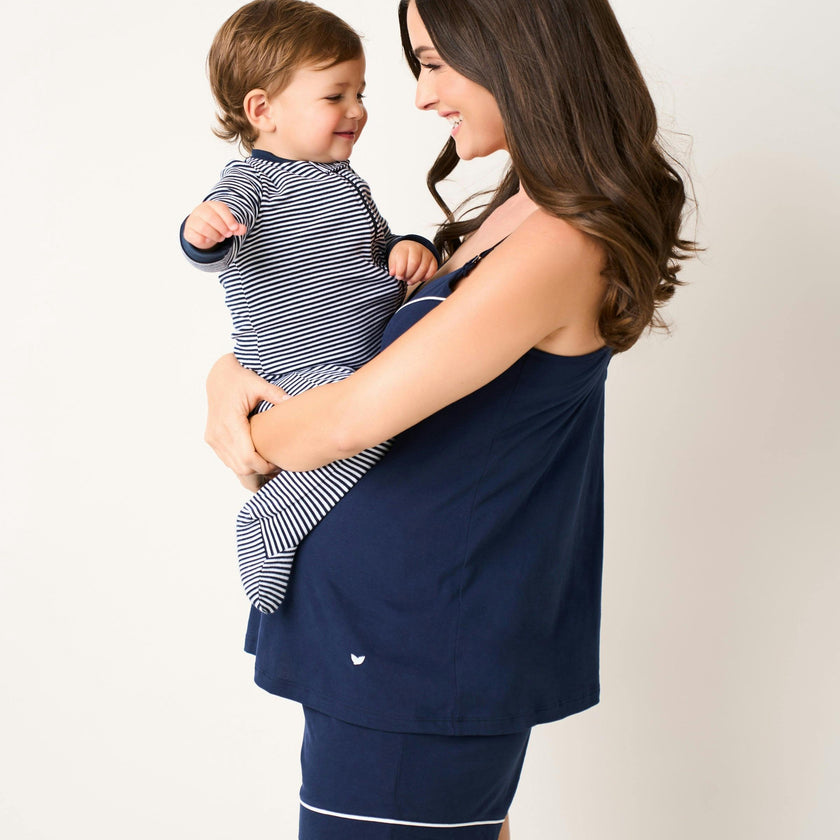 Women's Pima Maternity Shorts in Navy