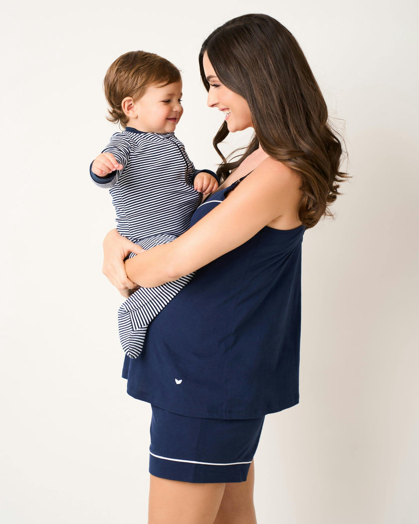 Women's Pima Maternity Shorts in Navy