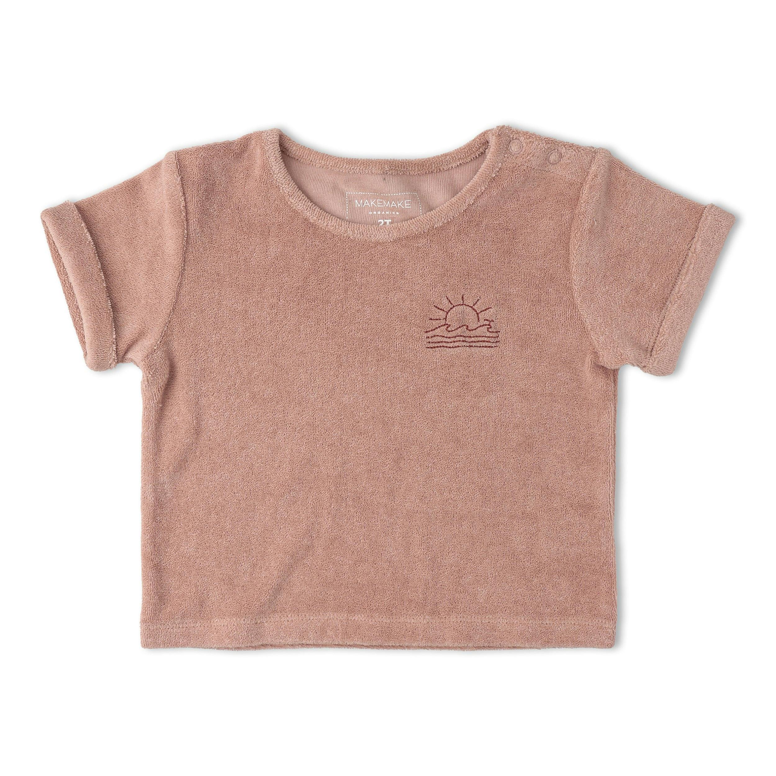 Organic Terry Tee & Shorts Set - Clay