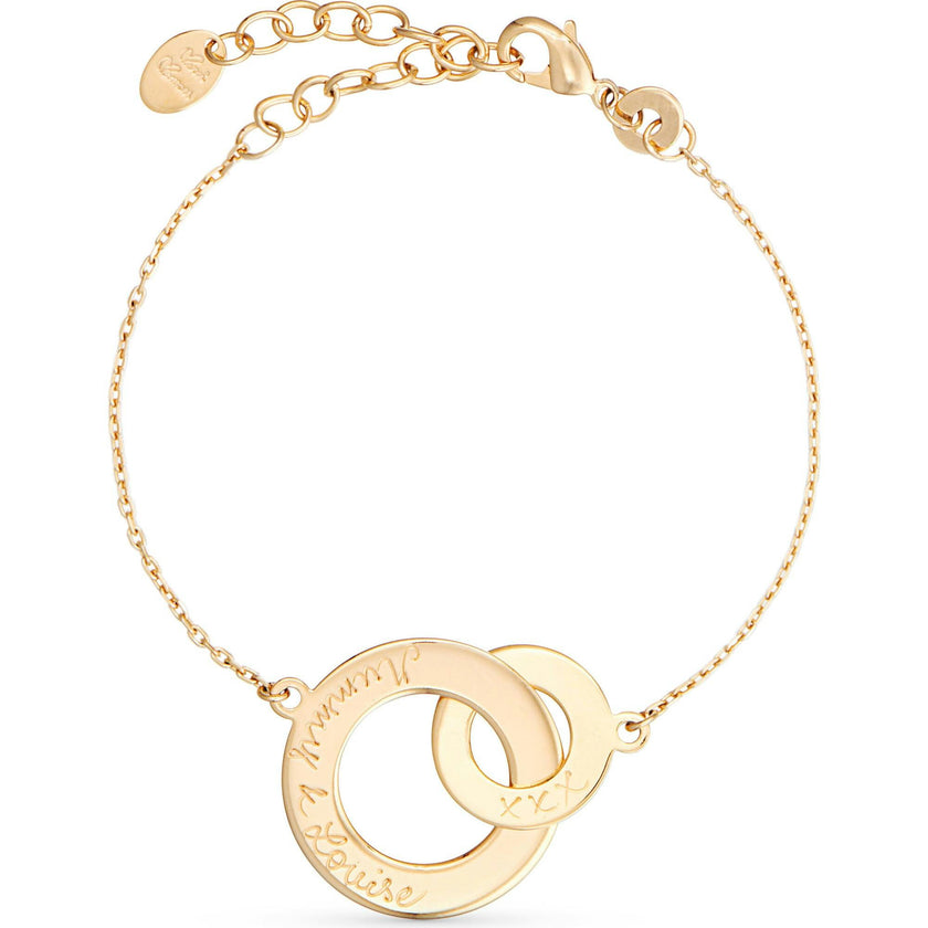 Personalized Intertwined Chain Bracelet, 18k Rose Gold Plated