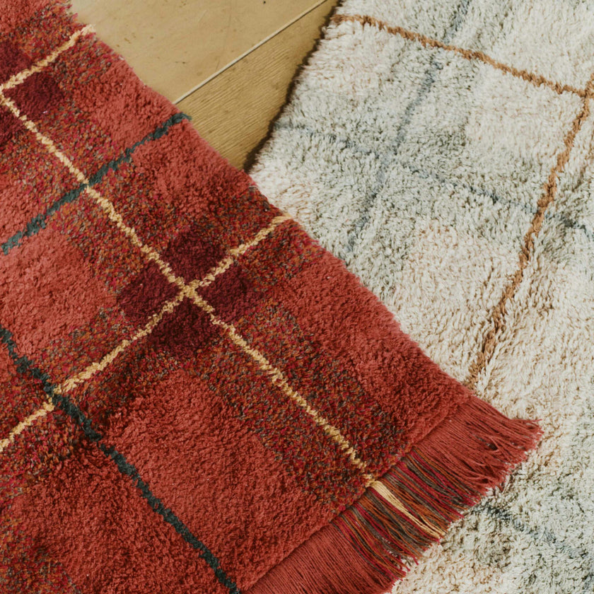 Washable Rug Tartan Blue Sage, Blue