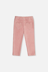 Stretch Velour Treggings Pale Dusty Pink