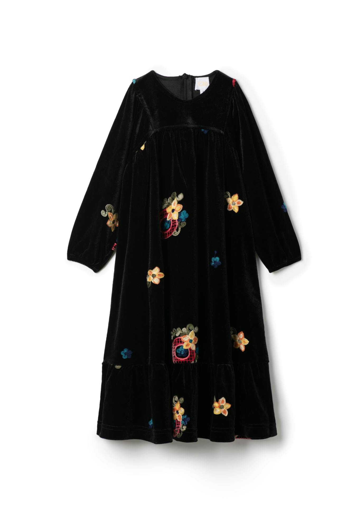 Velour Embroidered Maxi Robe