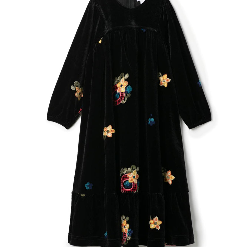 Velour Maxi Robe Black