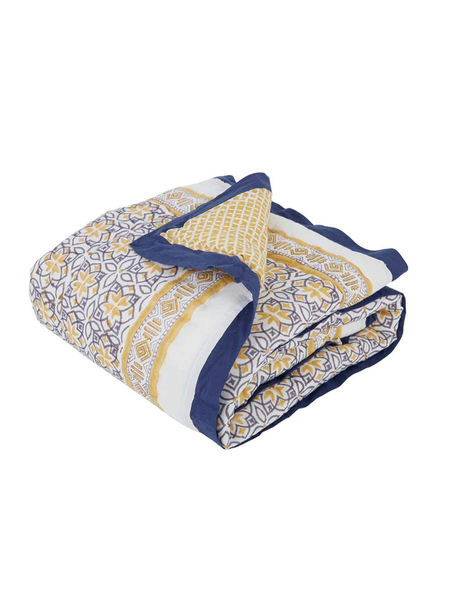 Block-Printed Cotton Crib Quilt