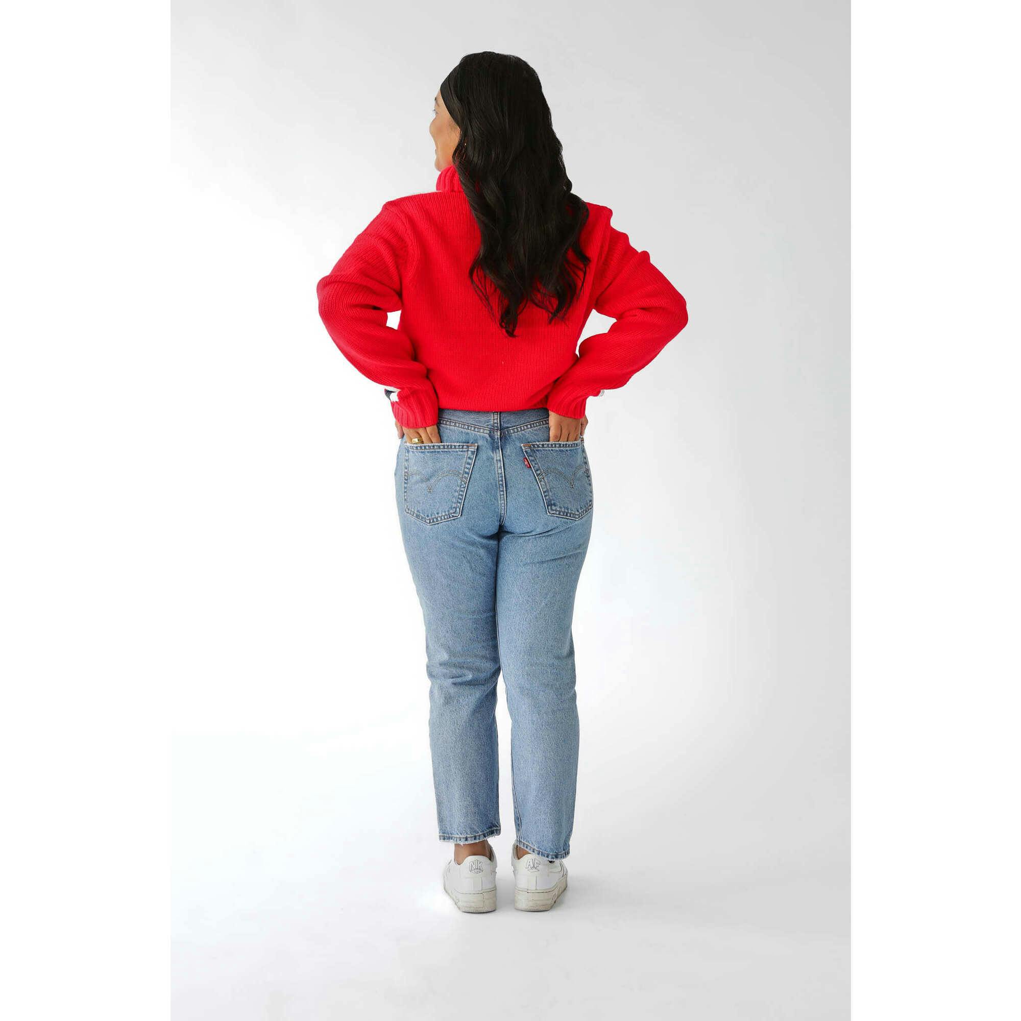 Womens Retro Ski Cropped Turtleneck