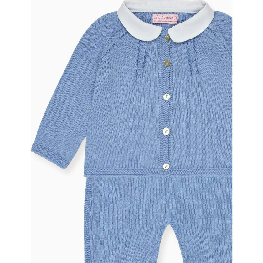 Blue Sanson Cotton Baby Knitted Set