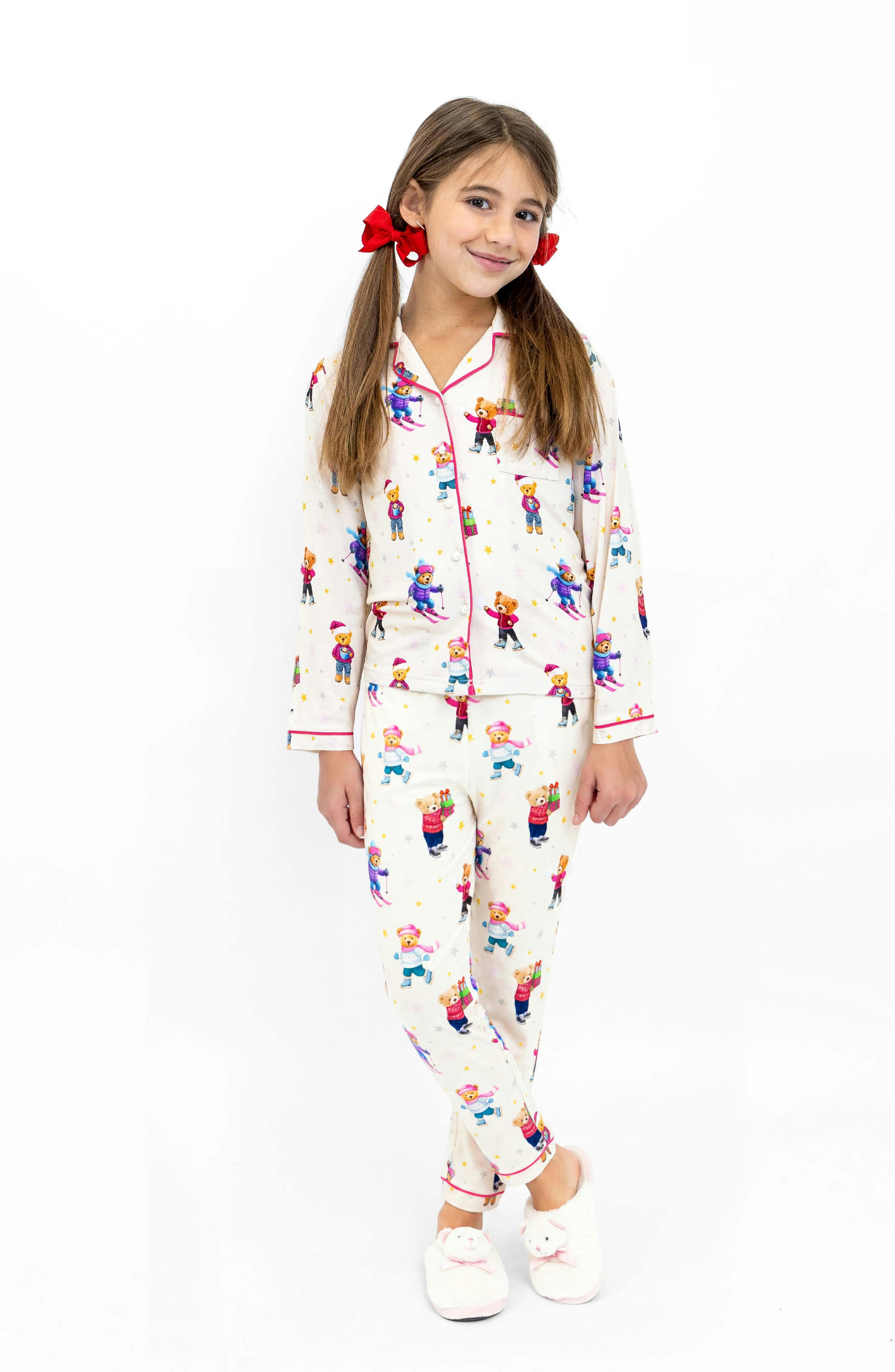 Holiday Bear Long Sleeve Jersey Pajama Pant Set
