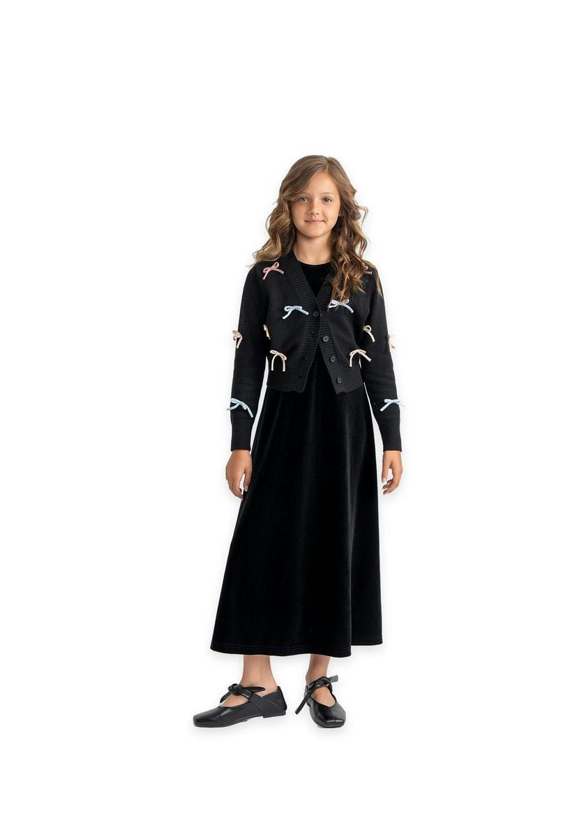 Velour Jumper Robe Cardigan Set