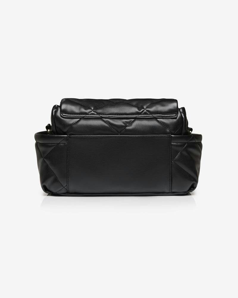 Nova Eco Compact Changing Bag Black Quilted Faux Leather