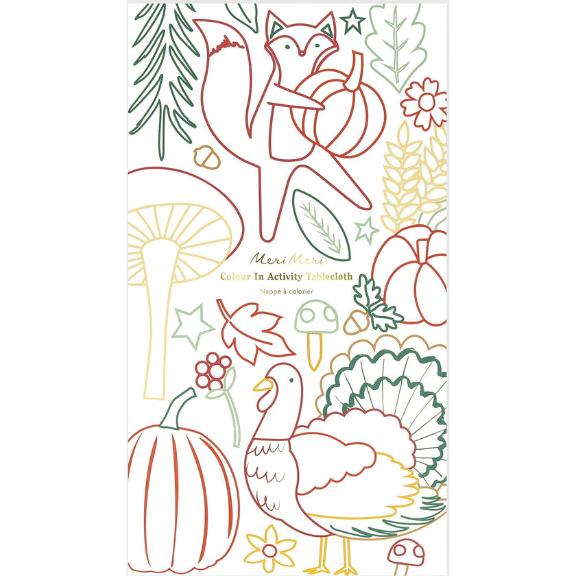 Thanksgiving Color In Activity Tablecloth