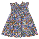 Girls Stevie Dress - True Blue Sketched Floral