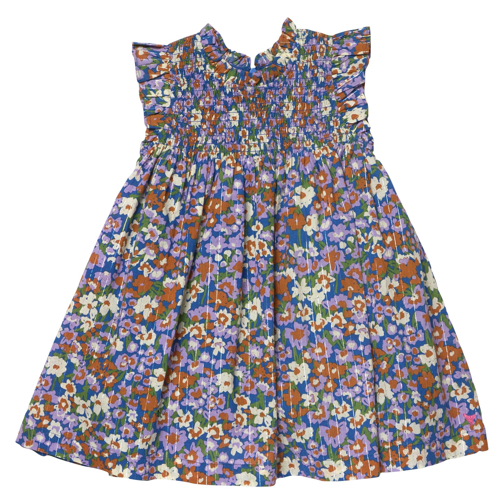 Girls Stevie Dress - True Blue Sketched Floral