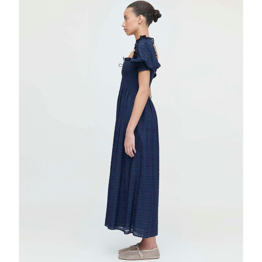 The Scarlett Nap Dress - Navy Sheer Plaid