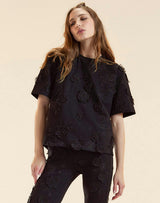 Embroidered Floral Applique Top